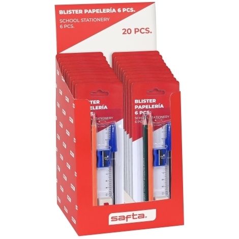 Expositor 20 piezas blister papeleria 6 piezas de Safta