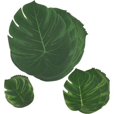 [45 pièces] Décorations tropicales sur le thème de la jungle et de la plage : feuilles de palmier, centres de table pour fêtes et mariages.