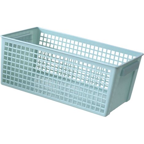 Panier de rangement de bureau rectangulaire de grande capacité, bac de rangement en plastique ventilé ajouré pour la maison 16x28x11.5cm / 6.3x11.0x4.5in (1/5)
