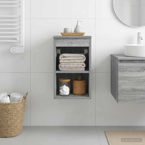 Gabinete de baño intermedio gris 30 x 44,5 x 50 cm