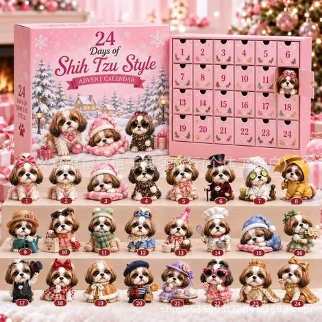Shih Tzu Advent Calendar - 24 Christmas Countdown Blind Box Designs - Shih Tzu Advent Calendar