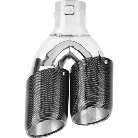 Embout d'échappement double en fibre de carbone, entièrement soudé, en acier inoxydable 304, universel (1/5)