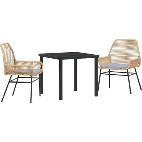 Maison Exclusive - Ensemble de salle à manger pour jardin 3 pcs Marron polyrotin (1/5)