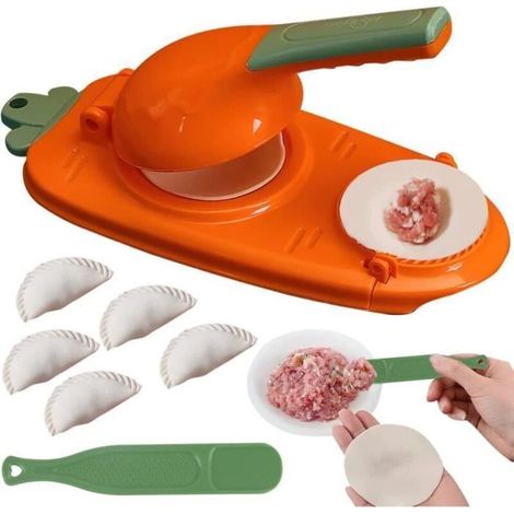 Ravioli Machine,Machine a Ravioli,Dumpling Maker 2in 1 pour Faire Boulettes,Raviolis,Boulettes (Orange),27,5 8 12,5 cm (1/4)
