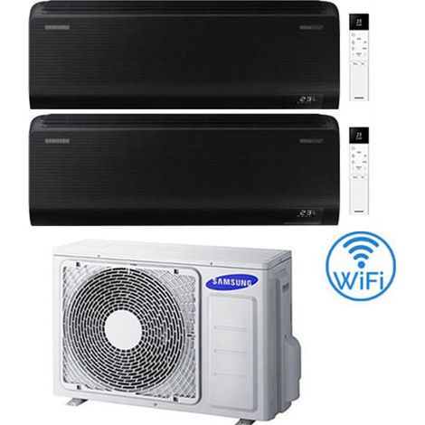 Climatizzatore Condizionatore Samsung Windfree BLACK R32 Wifi Dual Split Inverter 9000 + 12000 BTU con U.E. AJ050TXJ2KG/EU NOVITÁ 2025 Classe A+++/A++ (1/5)