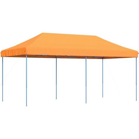 Tente de réception orange, 292 x 580 x 315 cm, toile Oxford.