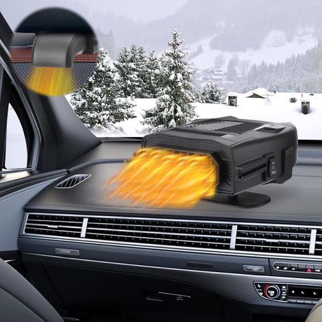 150W 12V Auto-Windschutzscheibenentfeuchter, tragbarer Auto-Heizlüfter, 2-in-1 tragbare Auto-Heizung und -Entfroster mit 360°-Schwenkfunktion