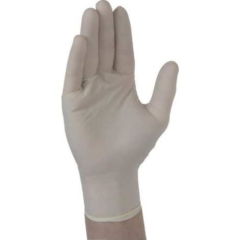 Guante de látex fino de un solo uso con polvo, caja de 100 guantes, talla 9-10