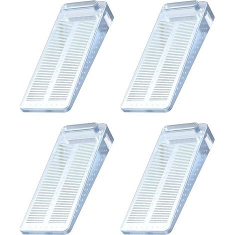 Door Stops, 4pcs Anti-Slip Floor Wedges with Adjustable Height, These wedges can be used on various surfaces such as tile, concrete, cement, carpet, laminate flooring, etc., Transparent (1/5)