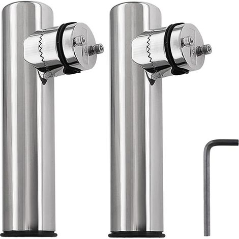 Lot de 2 Supports de Canne à Pêche, Supports Cannes en Acier Inoxydable pour Rails de 18mmm à 26mm Style 2 (1/5)
