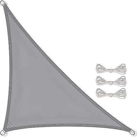 voile D'ombrage 3x3x3 Mtres Gris Clair Triangulaire En Pes Auvent Pour Jardin Terrasse Anti-uv Toile Solaire Rsistant (1/5)