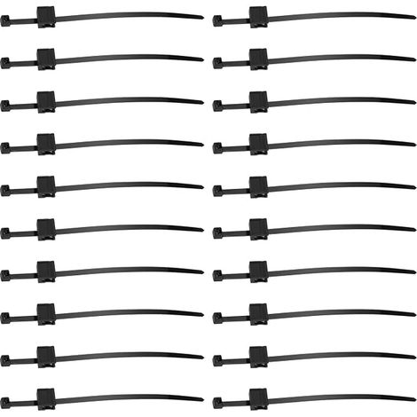 serre-câbles en plastique K2 PA66W 4,6 x 200 mm avec clip de bord en nylon avec option de branchement pour fixation solaire et photovoltaïque (1/5)