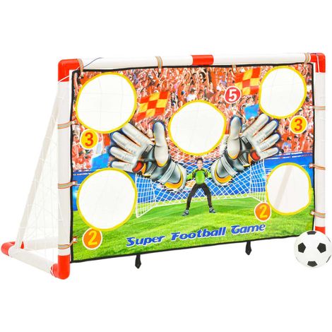 INLIFE Ensemble de buts de football enfant avec panneau 120x51x77,5 cm (1/5)