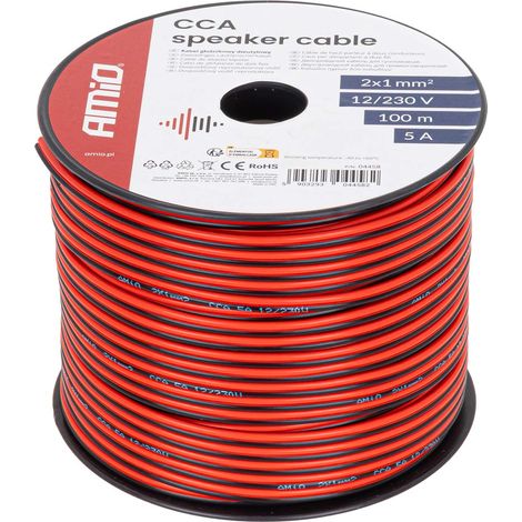 Zweiadriges Lautsprecherkabel CCA 2x1mm2 100m 5A amio-04458 (1/5)