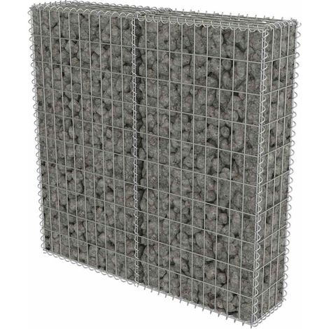 Gabion Wall with Covers Galvanised Steel 100x20x100 cm vidaXL (1/7)