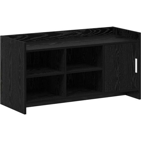 Meuble à chaussures avec portes, chêne noir, 100 x 39,5 x 51 cm (1/5)