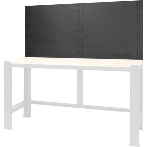 Panneau mural pour rangement d'outils en acier 180x79cm – Fixation murale – Charge max 50kg – Revêtement polyuréthane noir mat – Feroce