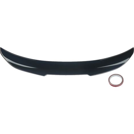 Spoiler trasero para maletero, estilo PSM, instalación con adhesivo directo, negro brillante. (1/2)