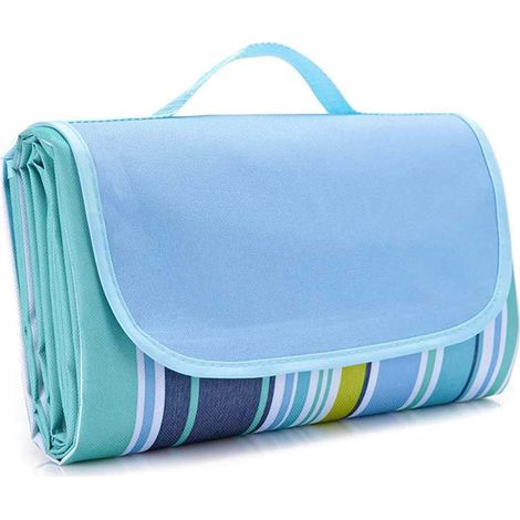 Couverture de pique-nique imperméable 200 x 195 cm, tapis de plage portable et pliable, idéale pour la plage, le parc, le camping, la randonnée et les concerts en famille. (1/5)