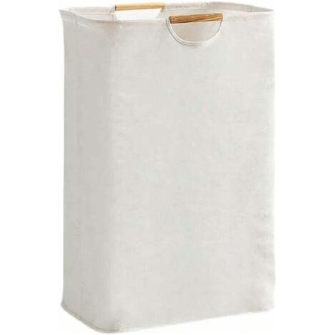 Grand panier à linge de 72 L, panier à linge avec poignée, panier à vêtements pliable et imperméable pour chambre à coucher, salle de bain, jouets, voyage, beige (1/5)