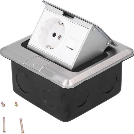 Prize de Sol Etanche, Prize Intégrée Prize de Terre AC 250 V avec Construction en ACier Inoxydable Pouvant être Mise à la Terre Boîte de Prize électrique au Sol Escamotabl (1/5)