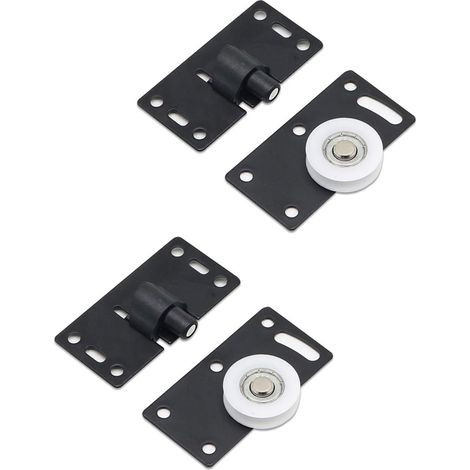 (2 Sets) Schiebetürrollen, Möbelrollen, geräuscharme Nylon-Rollenführungsschienen-Sets für Fenster (1/5)