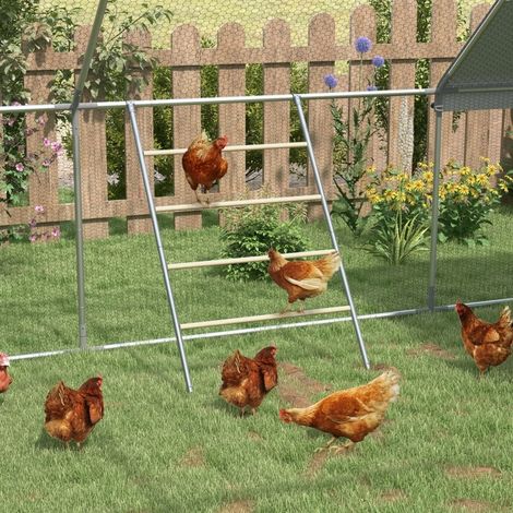 Percha para gallinas 140x86x2,5 cm de acero galvanizado y madera, 4 barras – MEUBLIV (1/5)