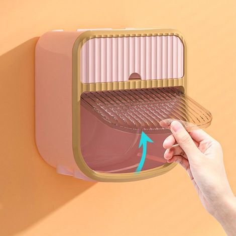Porte-papier toilette mural rose, distributeur de papier essuie-tout pour la maison (1/5)