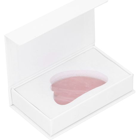 Plaque de Gua Sha en Quartz Rose en Forme de Cœur pour Massage du Visage et du Corps (1/5)