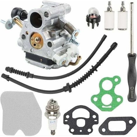 Kit de carburador para motosierra Husqvarna 435 435E 440 440E Jonsared CS410 CS2240 CS2240S, reemplaza C1T-EL41 C1T-EL41A 506450501, incluye filtro de aire y junta de bujía. (1/4)