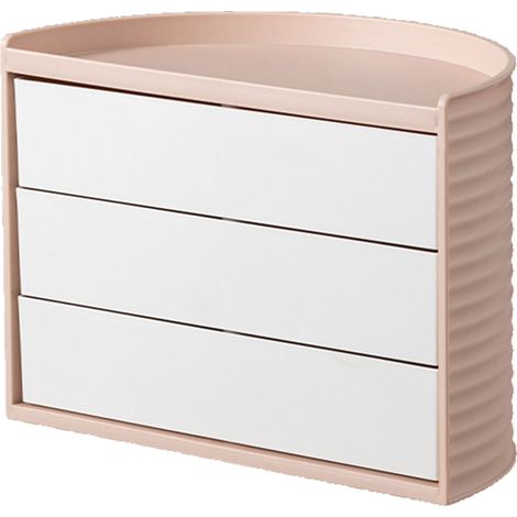 360° drehbarer Make-up-Organizer, halbkreisförmiges Design, Staubschutzhülle für Schminktisch oder Badezimmer, Rosa (1/5)