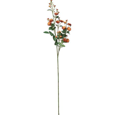Fleur artificielle 3 Roses miniature Branches longues Couleur brun-orange Vase décoration Maison Mariage Fleur séchée Art floral (1/4)