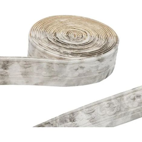 Bordure autocollante imperméable, 10 m, motif broderie 3D. Idéale pour plafond, couloir, coins et murs. Décoration mai - Gris Marbré (1/5)