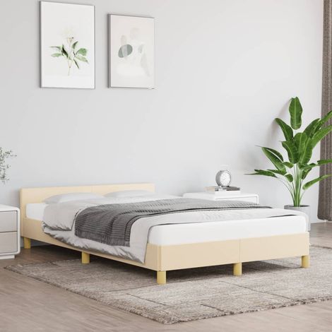 Bettgestell ohne Matratze Creme 120x190 cm Stoff vidaXL (1/5)