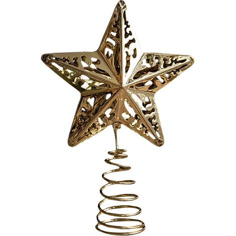 Étoile Pour Sommet De Sapin - Étoile En Métal À Cinq Branches - Pour Sapin Artificiel Ou Naturel - 1 Pièce (1/5)