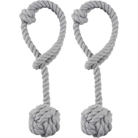 Embrasses de rideaux en coton naturel – Lot de 2 pièces de 65 cm – Coloris gris chiné – Design élégant et résistant