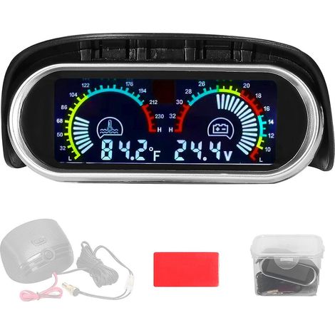 2-in-1 Universal-Digitalanzeige für Autos: Wassertemperaturanzeige, Spannungsanzeige, Voltmeter 9–36 V mit 1/8-NPT-Sensor (1/5)
