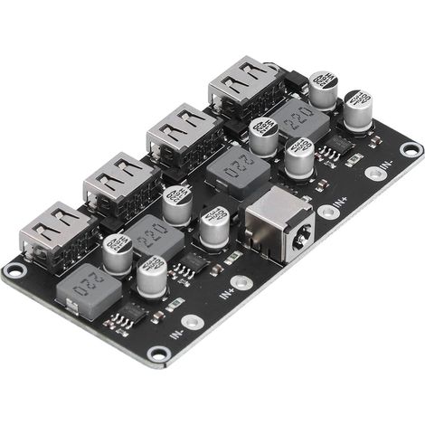 Module de conversion DC-DC 4 ports avec charge rapide QC3.0 pour téléphone et appareils USB, adaptateur de puissance compact. (1/5)