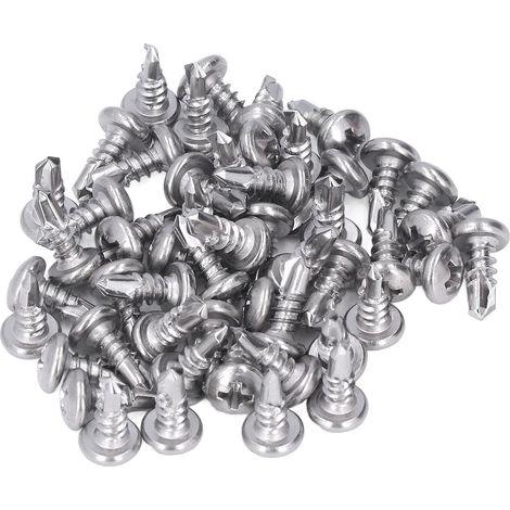 Kit de 200 vis autoperceuses à tête ronde en acier inoxydable M4.8x13 (1/5)