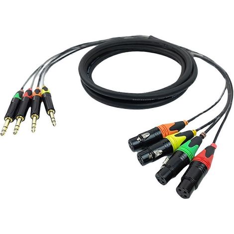 Câbles TRS vers XLR 4 canaux, prise jack 6,35 mm, 90 cm (1/5)