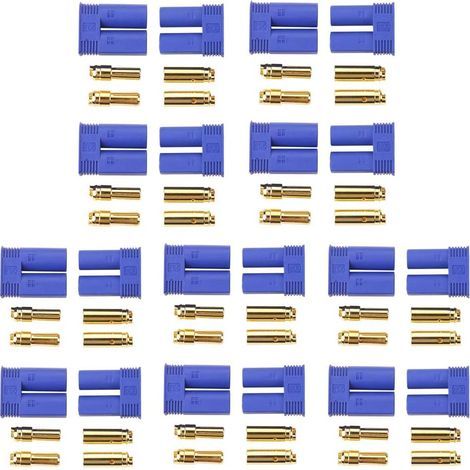 10 Paire EC5 Banana Fiche Dispositif Femelle Mâle Bullet Gold Connecteur pour RC ESC LIPO Hélicoptère Batterie (1/5)