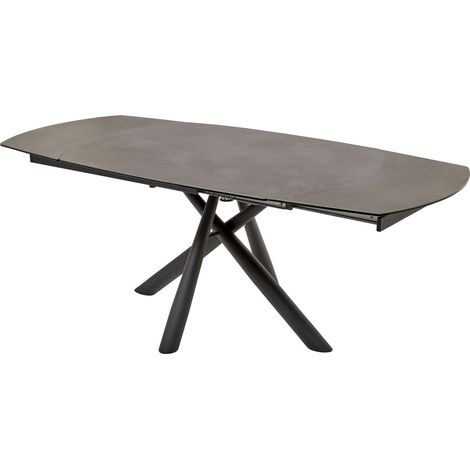 Table de salle à manger extensible moderne en céramique anthracite Morelia (1/4)