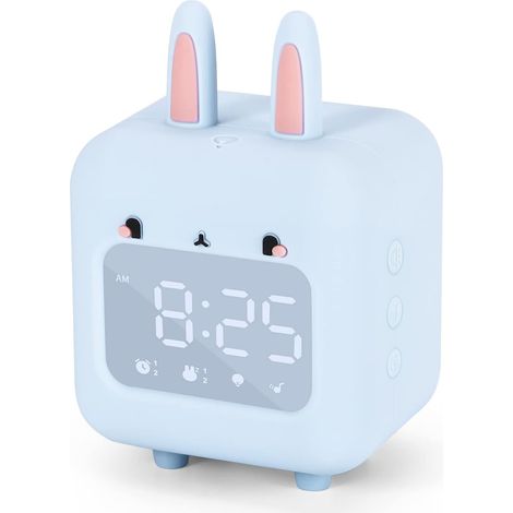 1 Despertador infantil, pantalla LED, temporizador de cuenta atrás, luz nocturna USB, formato 12/24 h, para dormitorio (1/5)
