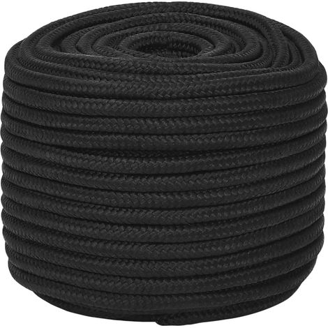 Corde de bateau, Corde de Chanvre, pour la Décoration, le Bricolage, le Jardinage Noir complet 14 mm 100 m Polypropylène OIB5243E (1/5)