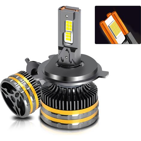 H4 LED Headlight Bulbs IP68 Waterproof Car LED Headlight Bulbs 6000K 200W 20000LM Bright LED Headlights Heat Dissipation Efficiently (1/5)