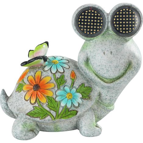 Solar-Gartenfigur, Schildkröte mit leuchtenden LED-Augen, 17 x 20 cm (1/5)
