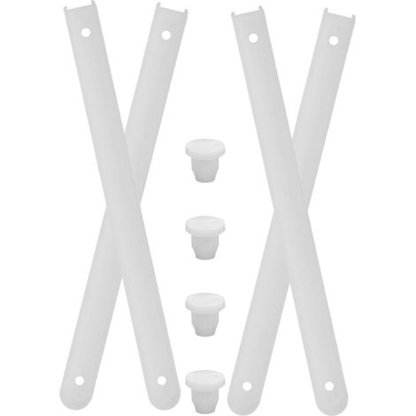 Glissières de tiroir meuble, rails en acier inoxydable, 4 jeux blanc, (1/5)