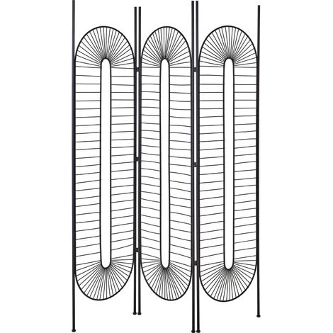 3 Panel Room Divider NOALE Black 135 cm 170 cm (1/5)