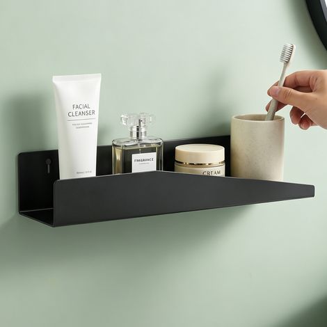 Mai & Mai Duschablage zum Bohren oder Kleben, Duschregal Badezimmerablage 50cm, Shampoo Halterung für Dusche, Badezimmer Organizer Schwarz Reglo-15 (1/5)