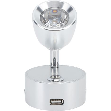 Lampe de lecture LED pour camping-car, lampe de chevet d'intérieur, lampe tactile rechargeable USB pour bateau ou yacht, alimentation CC 12 à 24 V, couleur argent (1/5)